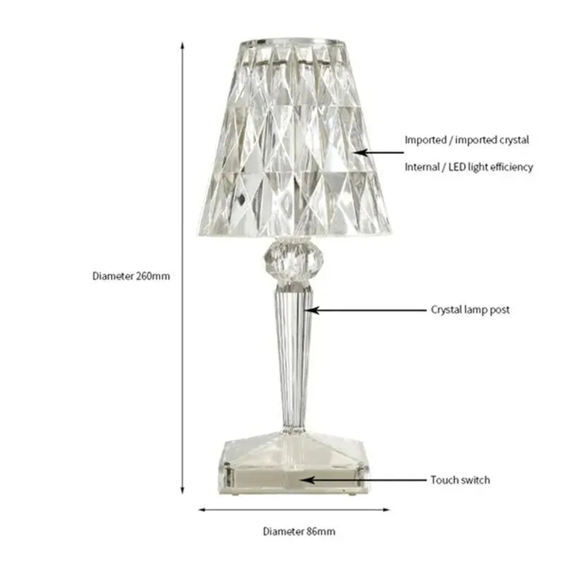 Lampe de table diamant LED